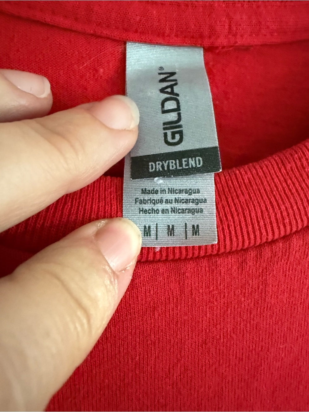 Gildan Red Short Sleeve T-Shirt with White Logo - Picture 2 of 8